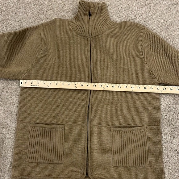 Tally Ho Women's Sweater Zipper Cardigan Camel - Picture 4 of 5